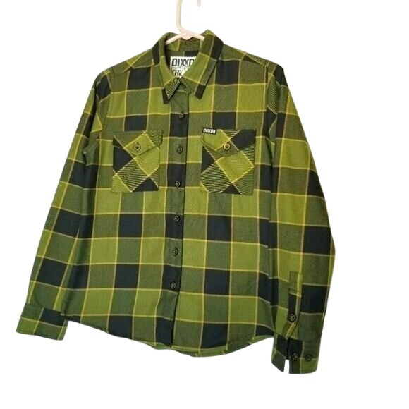 Dixxon Flannel Company The .223 Olive Green Black Plaid Checked Shirt Womens S